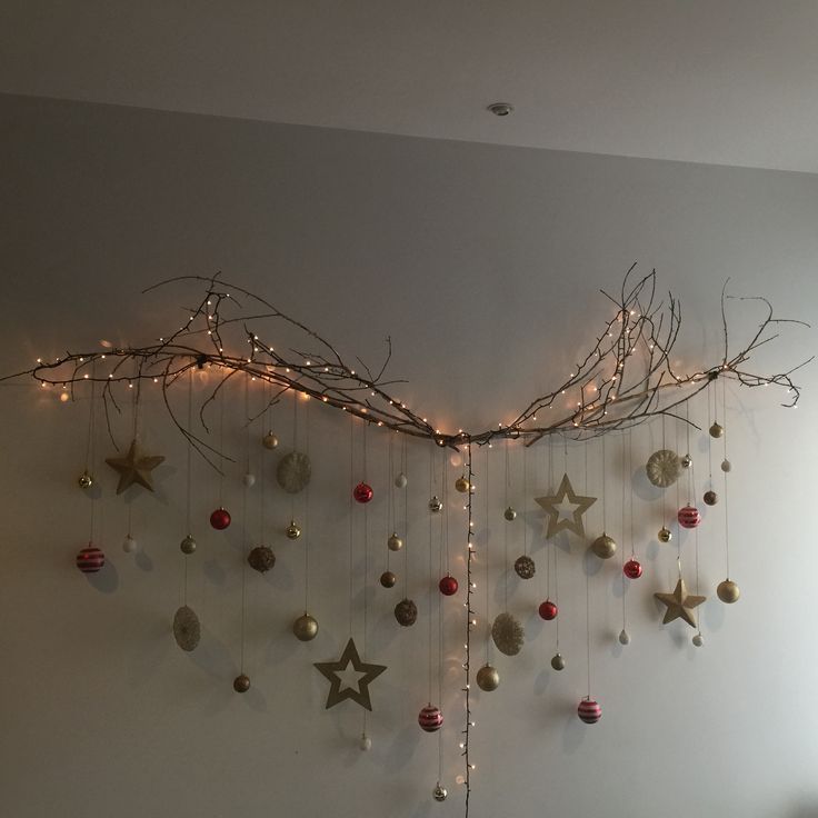 decoracao de natal feita com galhos secos 11