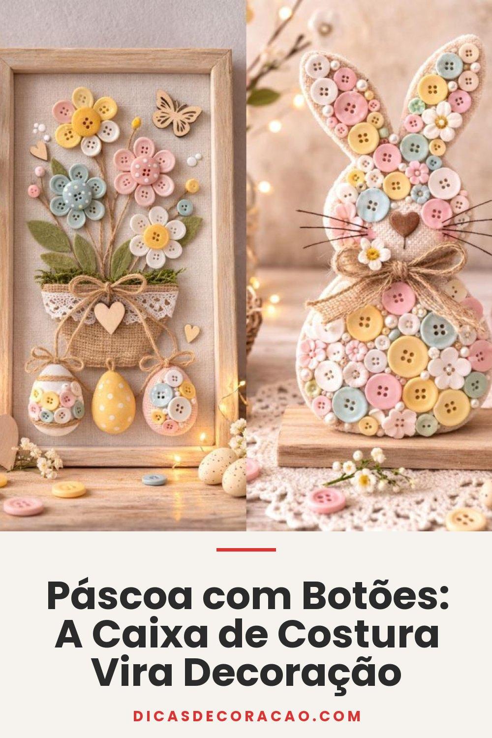 Páscoa com Botões: A Caixa de Costura Vira Decoração