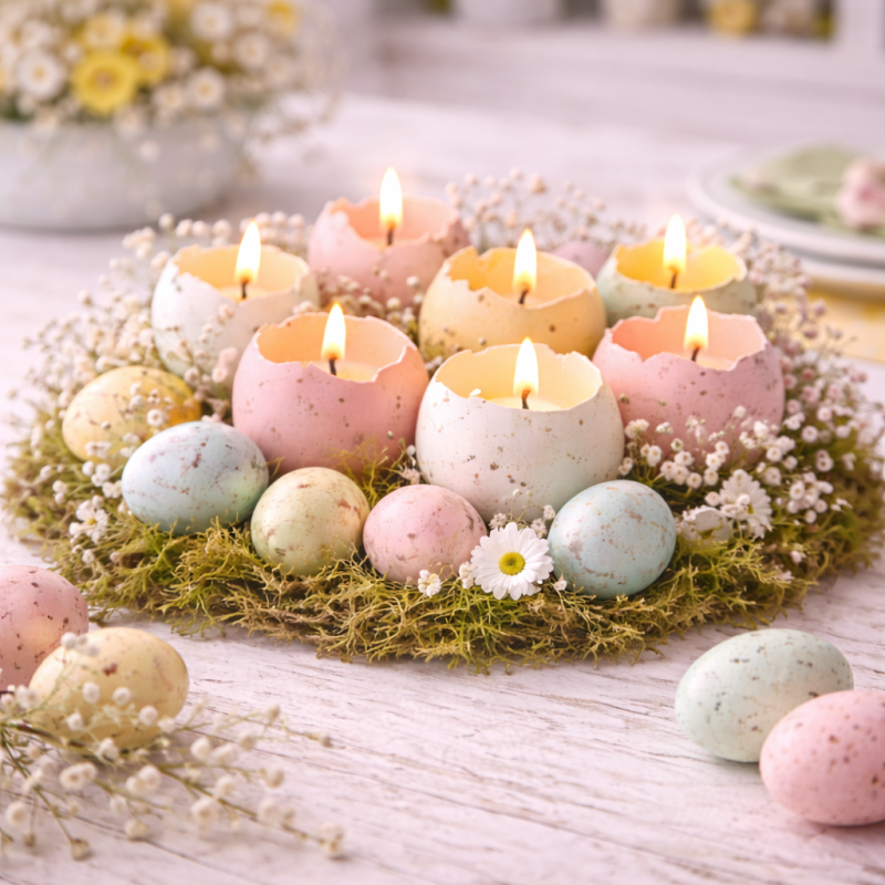 decoracao de pascoa com velas 1