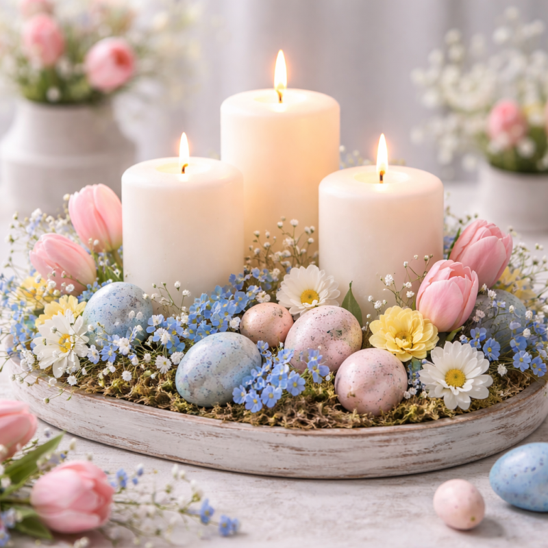 decoracao de pascoa com velas 9