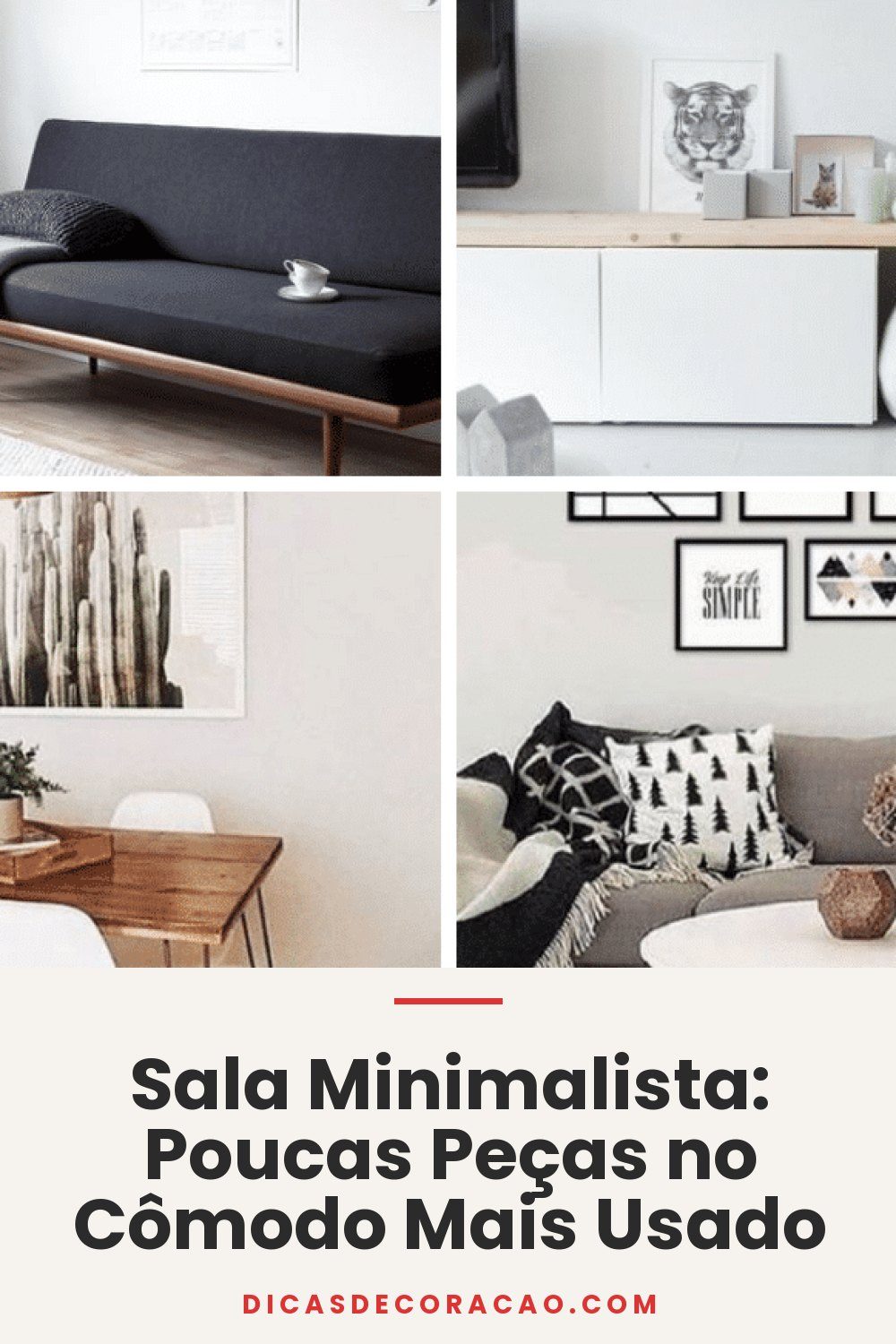 Sala Minimalista: Poucas Peças no Cômodo Mais Usado