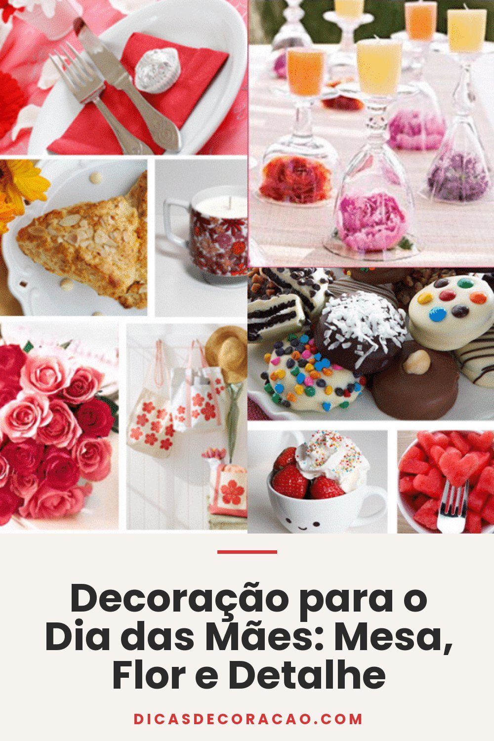 Decoração para o Dia das Mães: Mesa, Flor e Detalhe