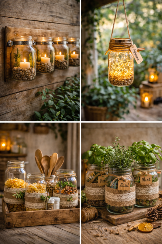 Decoração DIY com Potes de Vidro: Ideias Criativas, Sustentáveis e Cheias de Personalidade decoracao diy com potes de vidro 8 scaled