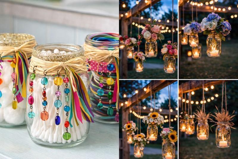 Decoração DIY com Potes de Vidro: Ideias Criativas, Sustentáveis e Cheias de Personalidade decoracao diy com potes de vidro
