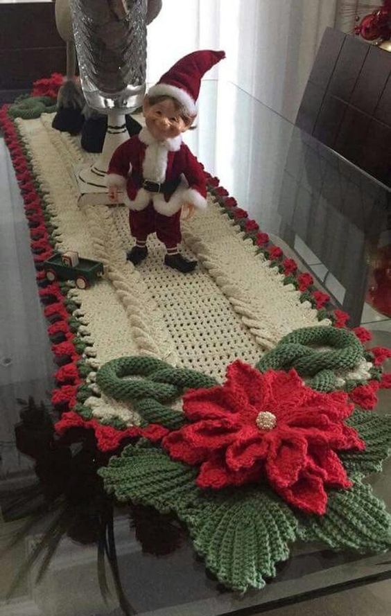 decoracao natal croche toalha