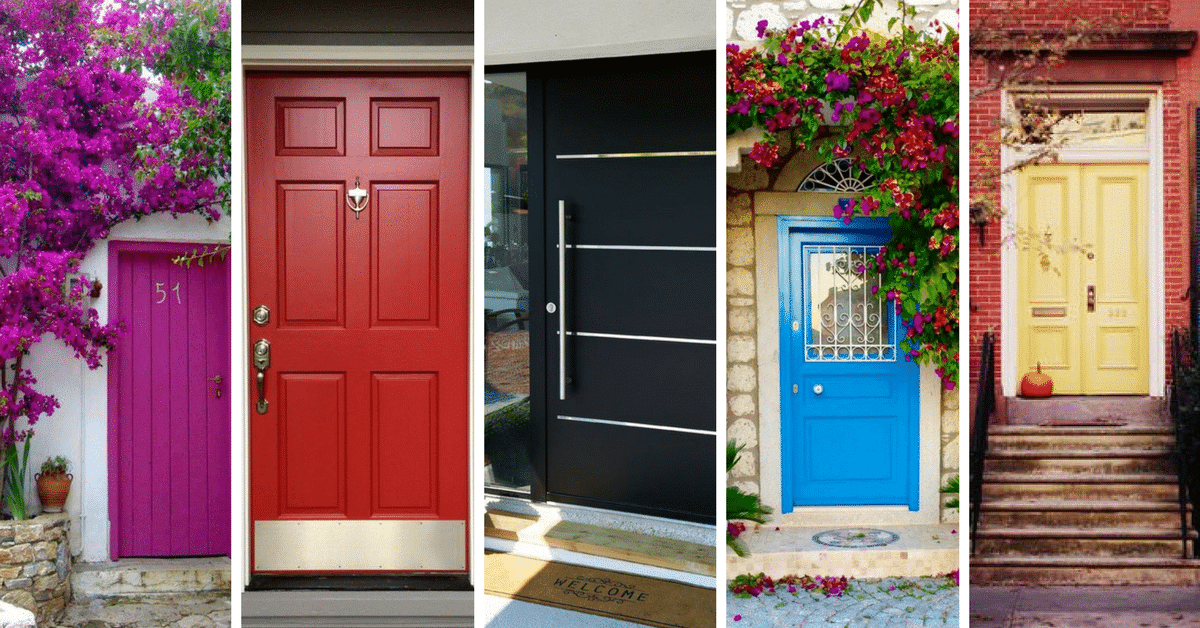 decoracao porta exterior colorida