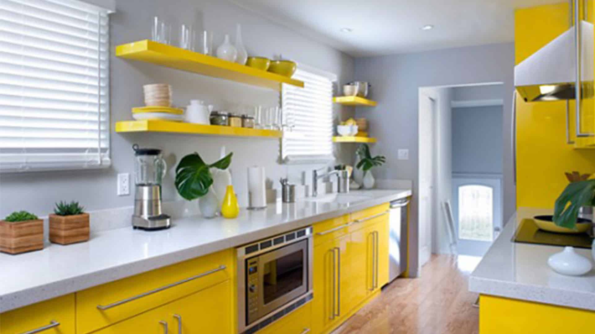 decoracao simples cozinha amarela