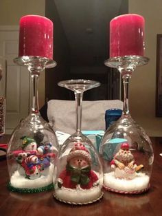 decoracoes de natal com copos de vidro 1