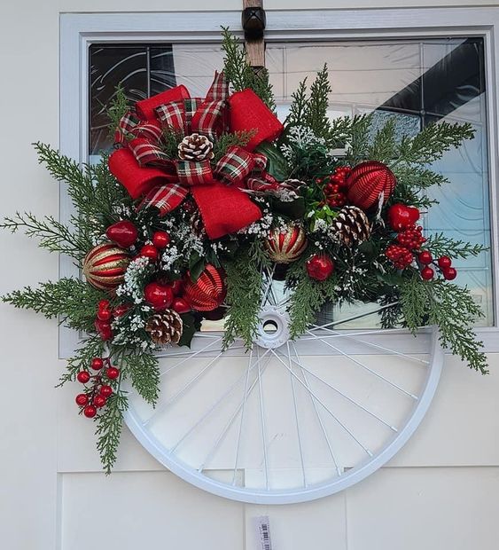 decoracoes de natal com rodas de bicicleta 3