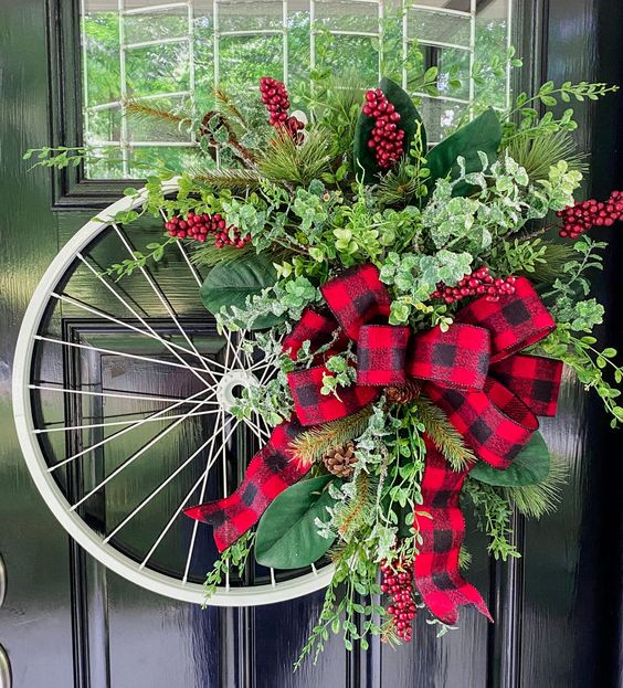 decoracoes de natal com rodas de bicicleta 4