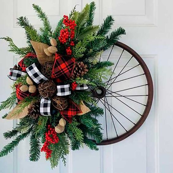 decoracoes de natal com rodas de bicicleta 9