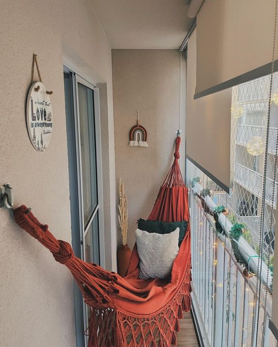 decorar a varanda com uma cama de rede 8
