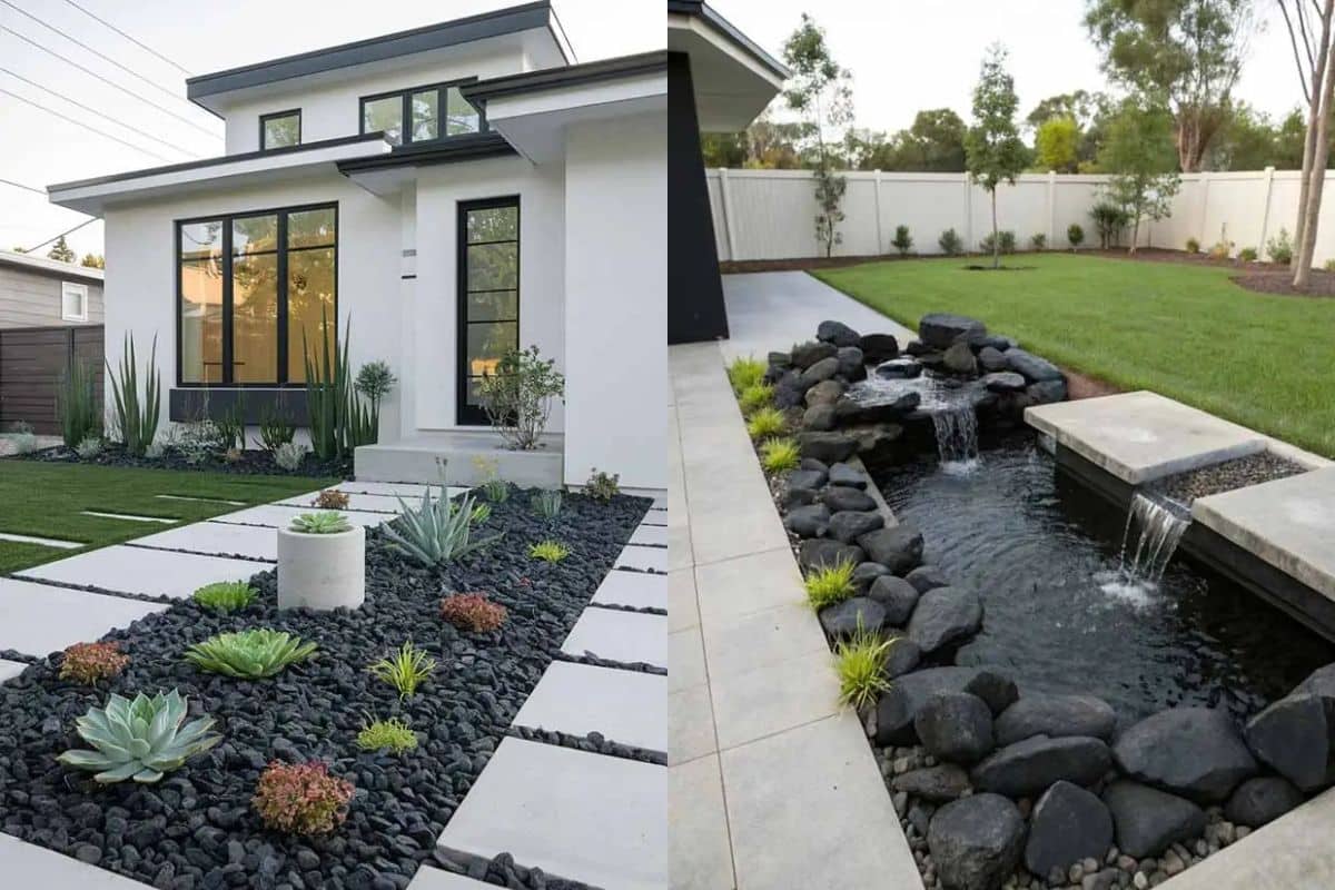 decorar o jardim com pedras pretas 1