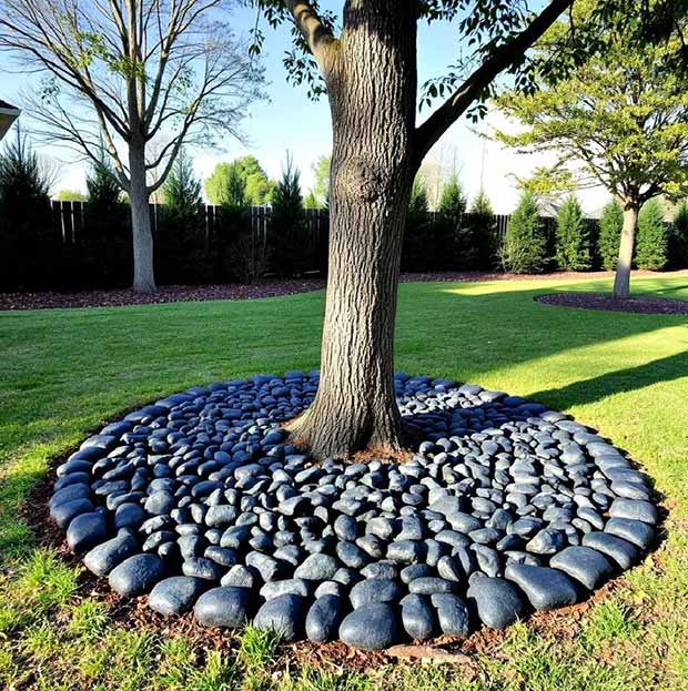 decorar o jardim com pedras pretas 5