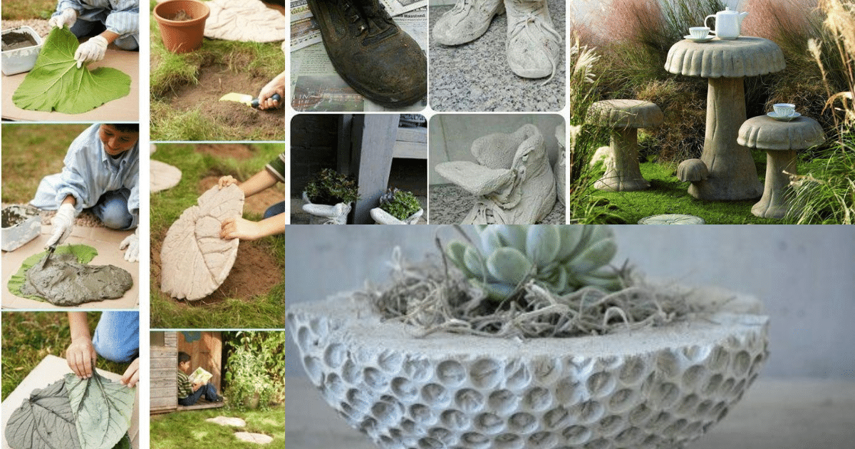 diy ideias faceis de cimento para jardim