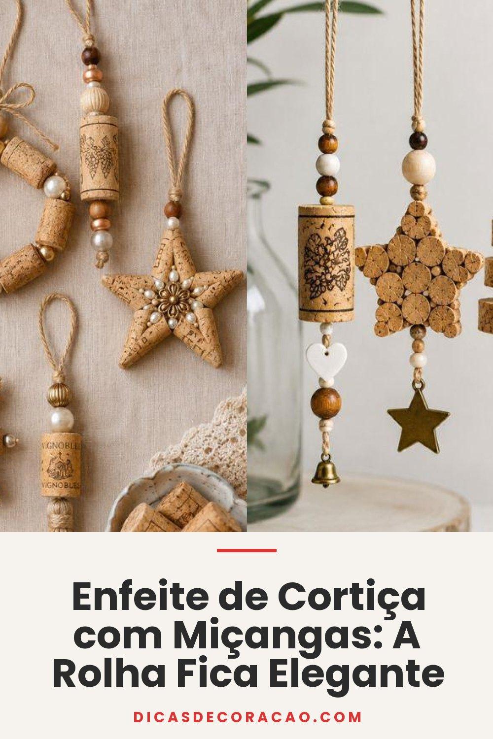 Enfeite de Cortiça com Miçangas: A Rolha Fica Elegante