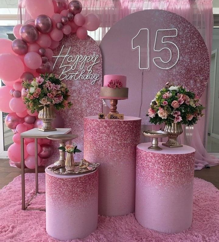 festa de 15 decoracao rosa 2