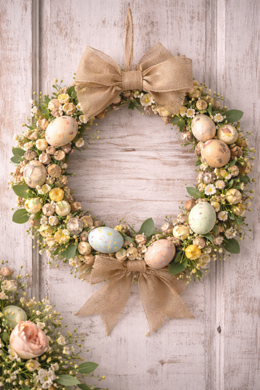 ideias criativas de coroas de pascoa com ovos 5 scaled