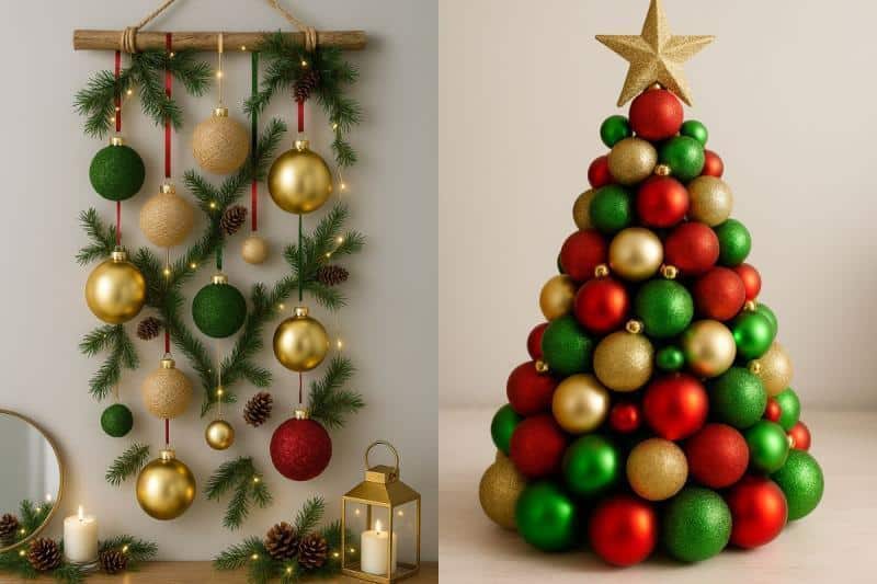 ideias criativas de decoracao de natal com bolas