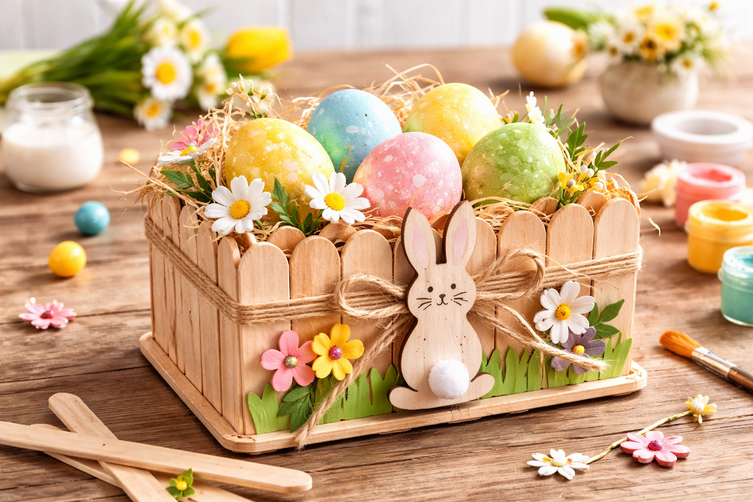 Ideias Criativas de Decora&ccedil;&atilde;o de P&aacute;scoa com Palitos de Gelado ideias criativas de decoracao de pascoa com palitos de gelado 5