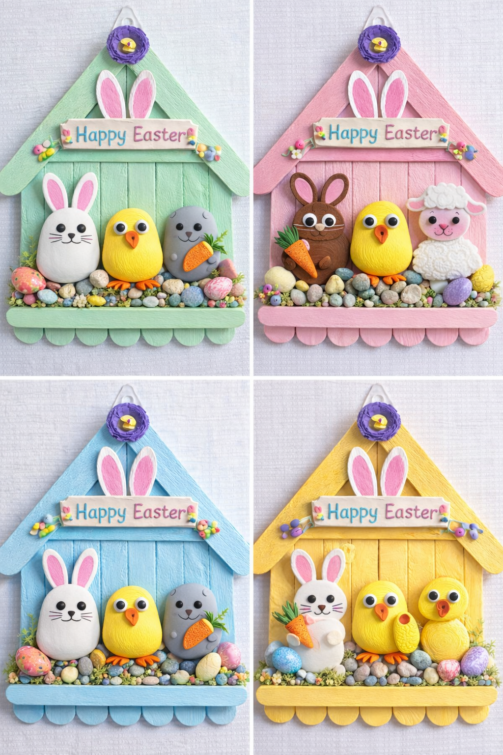 Ideias Criativas de Decora&ccedil;&atilde;o de P&aacute;scoa com Palitos de Gelado ideias criativas de decoracao de pascoa com palitos de gelado 7