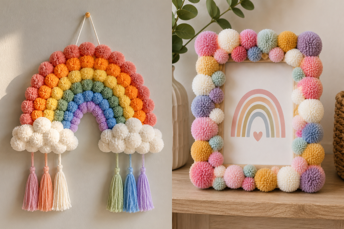 Ideias criativas feitas com pompons: Projetos fáceis para decorar e oferecer Ideias criativas feitas com pompons: Projetos fáceis para decorar e oferecer ideias criativas feitas com pompons 10
