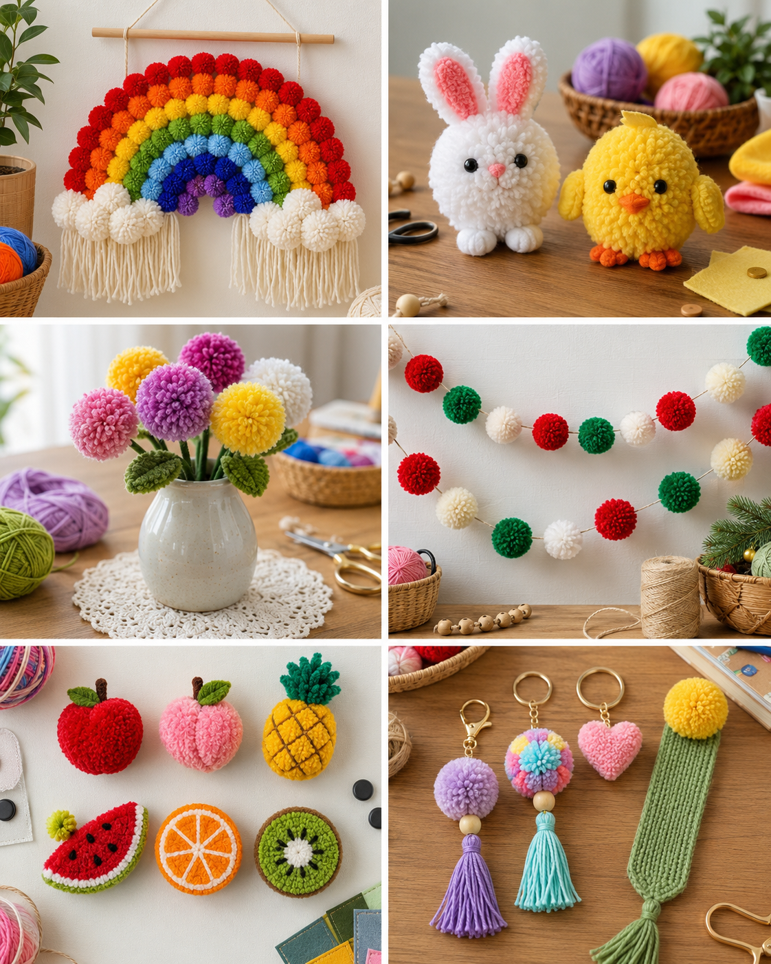 Ideias criativas feitas com pompons: Projetos f&aacute;ceis para decorar e oferecer ideias criativas feitas com pompons 2