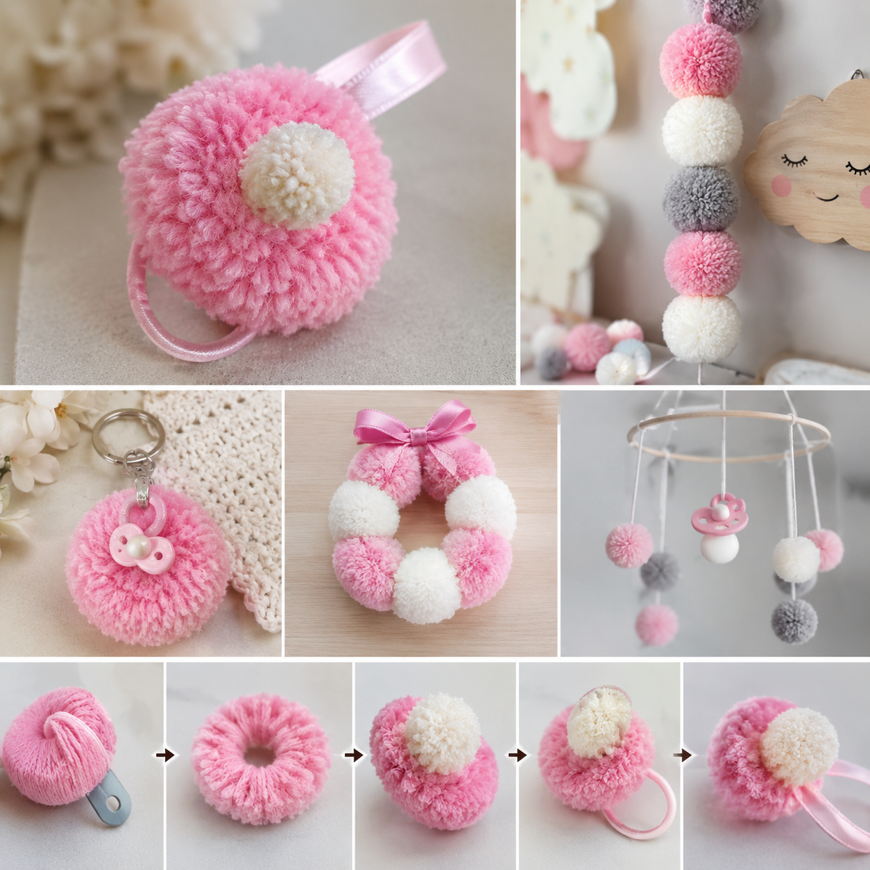 Ideias criativas feitas com pompons: Projetos f&aacute;ceis para decorar e oferecer ideias criativas feitas com pompons 6