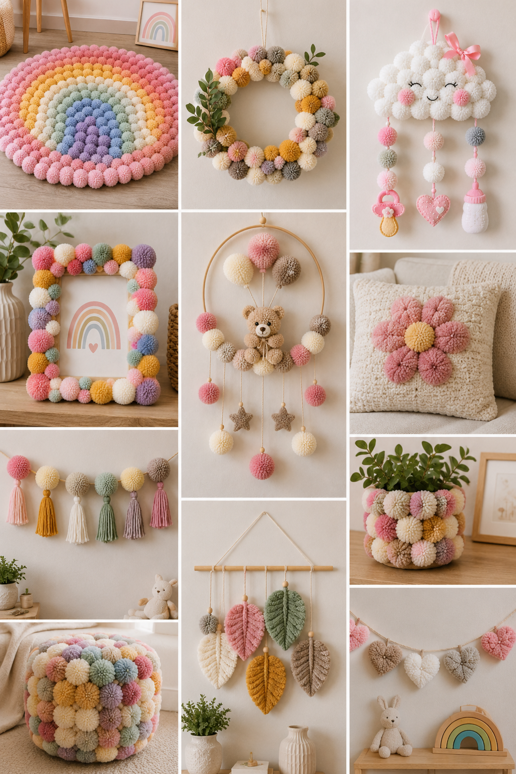 Ideias criativas feitas com pompons: Projetos f&aacute;ceis para decorar e oferecer ideias criativas feitas com pompons 8
