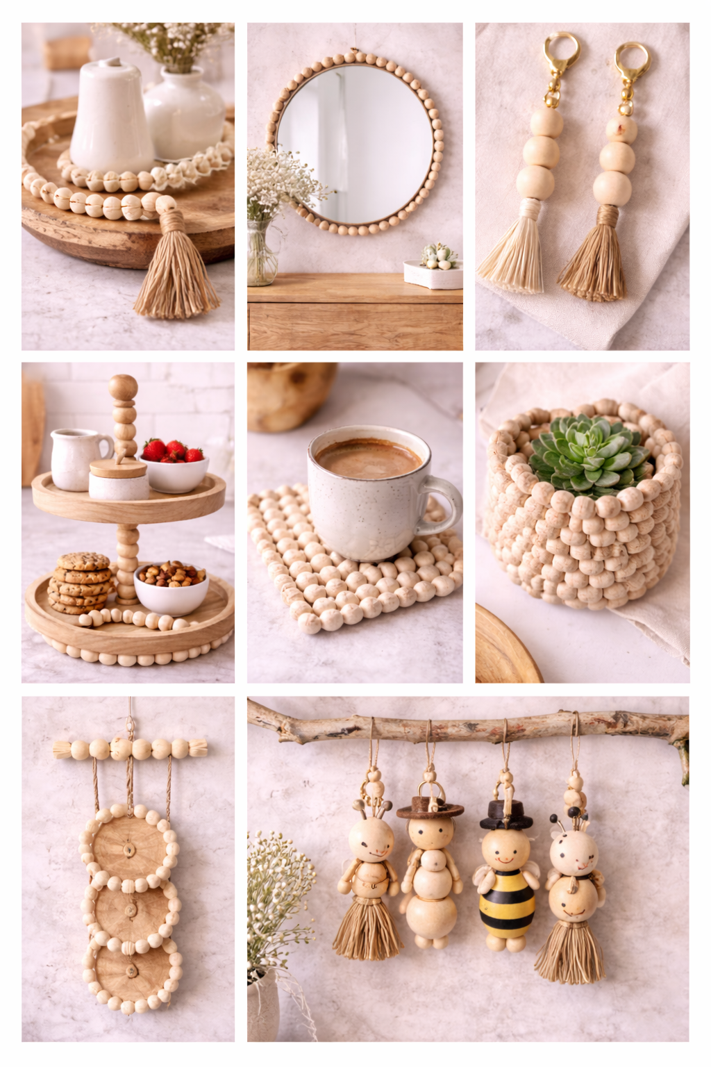 Ideias criativas para fazer objetos com contas de madeira: inspira&ccedil;&atilde;o, decora&ccedil;&atilde;o e projetos DIY cheios de charme ideias criativas para fazer objetos com contas de madeira 5