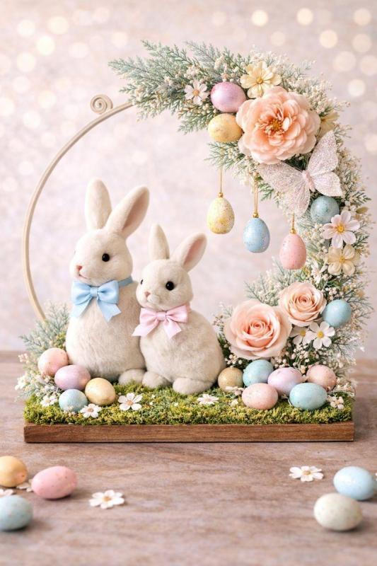 ideias de arcos redondos decorados para a pascoa scaled