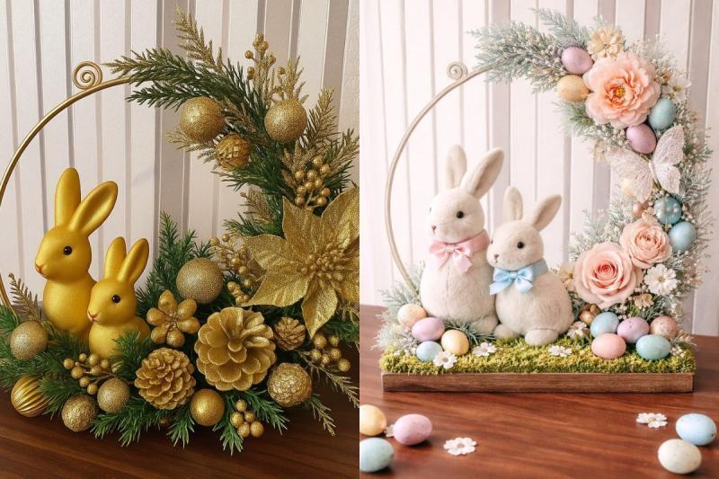 Ideias de arcos redondos decorados para a Páscoa ideias de arcos redondos decorados para a pascoa