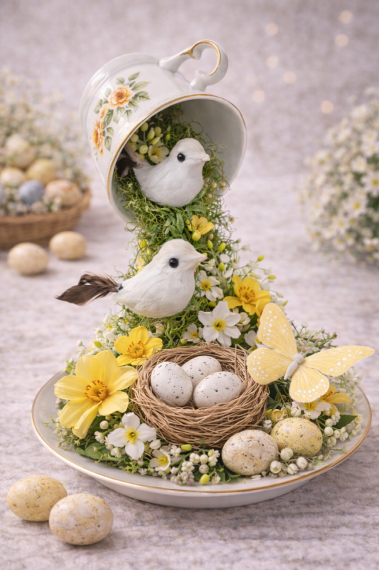 ideias de arranjos de flores com xicaras de cha 1 scaled