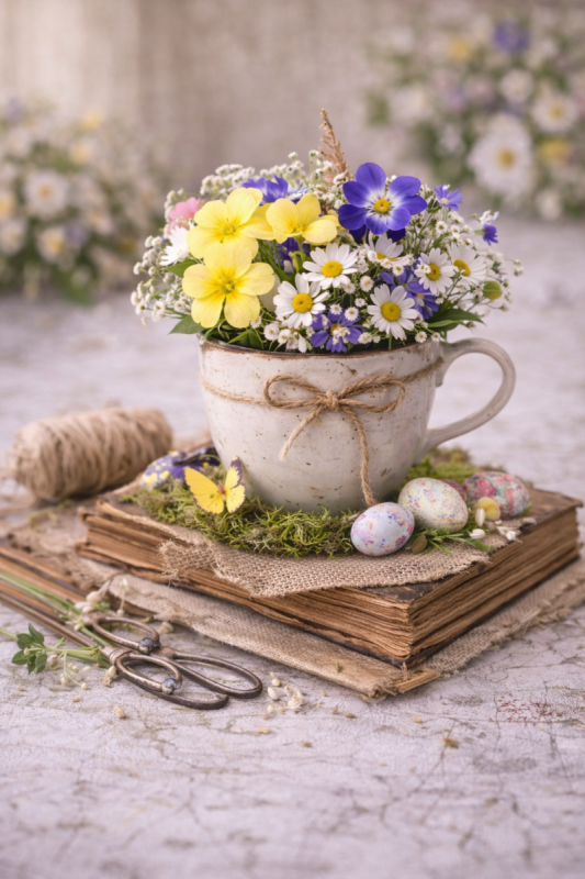 ideias de arranjos de flores com xicaras de cha 8 scaled