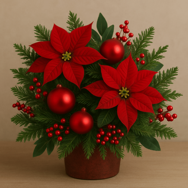 ideias de arranjos de natal vermelhos 3