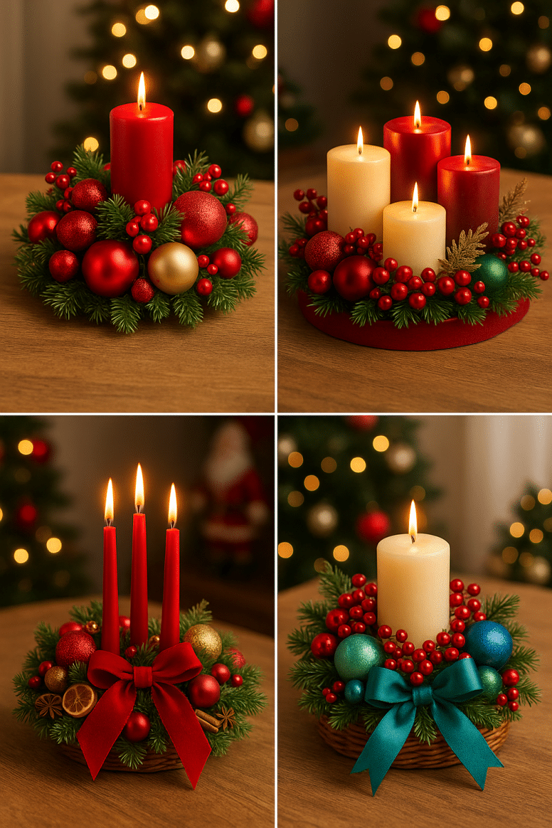 ideias de arranjos de natal vermelhos 8