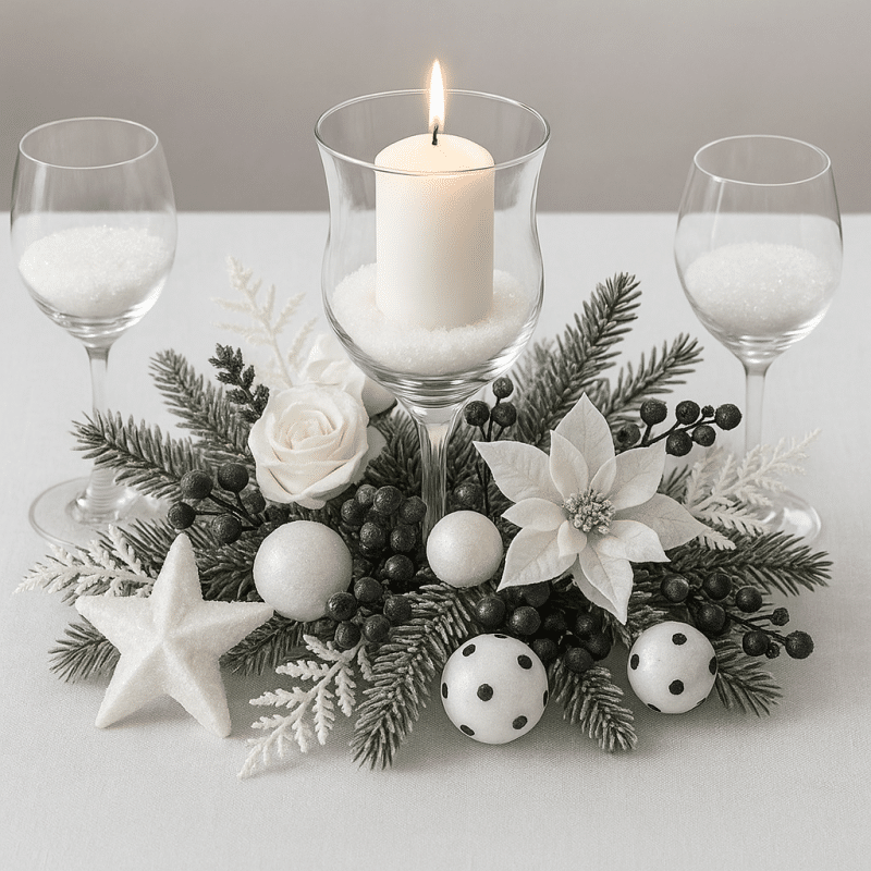 ideias de arranjos natal brancos 1