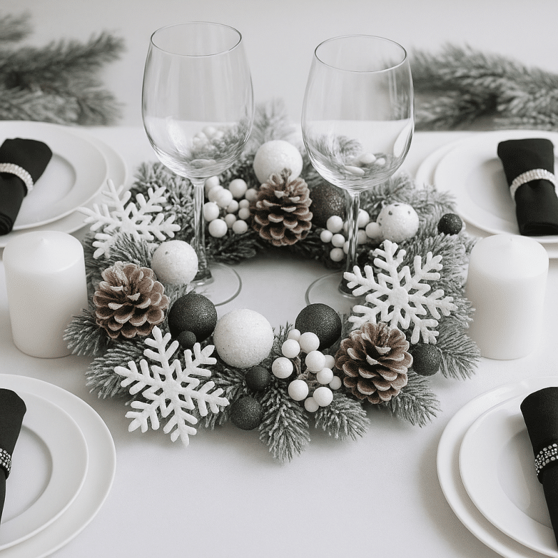 ideias de arranjos natal brancos 8