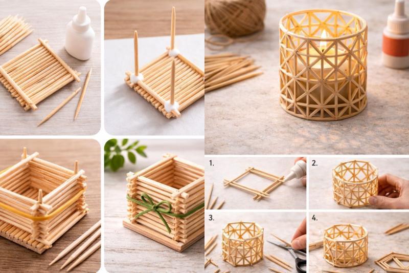 Ideias de Artesanato com Palito de Dente: Pequenos Detalhes, Grandes Criações ideias de artesanato com palito de dente 3