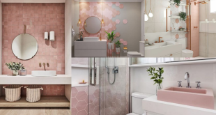 ideias de banheiro rosa