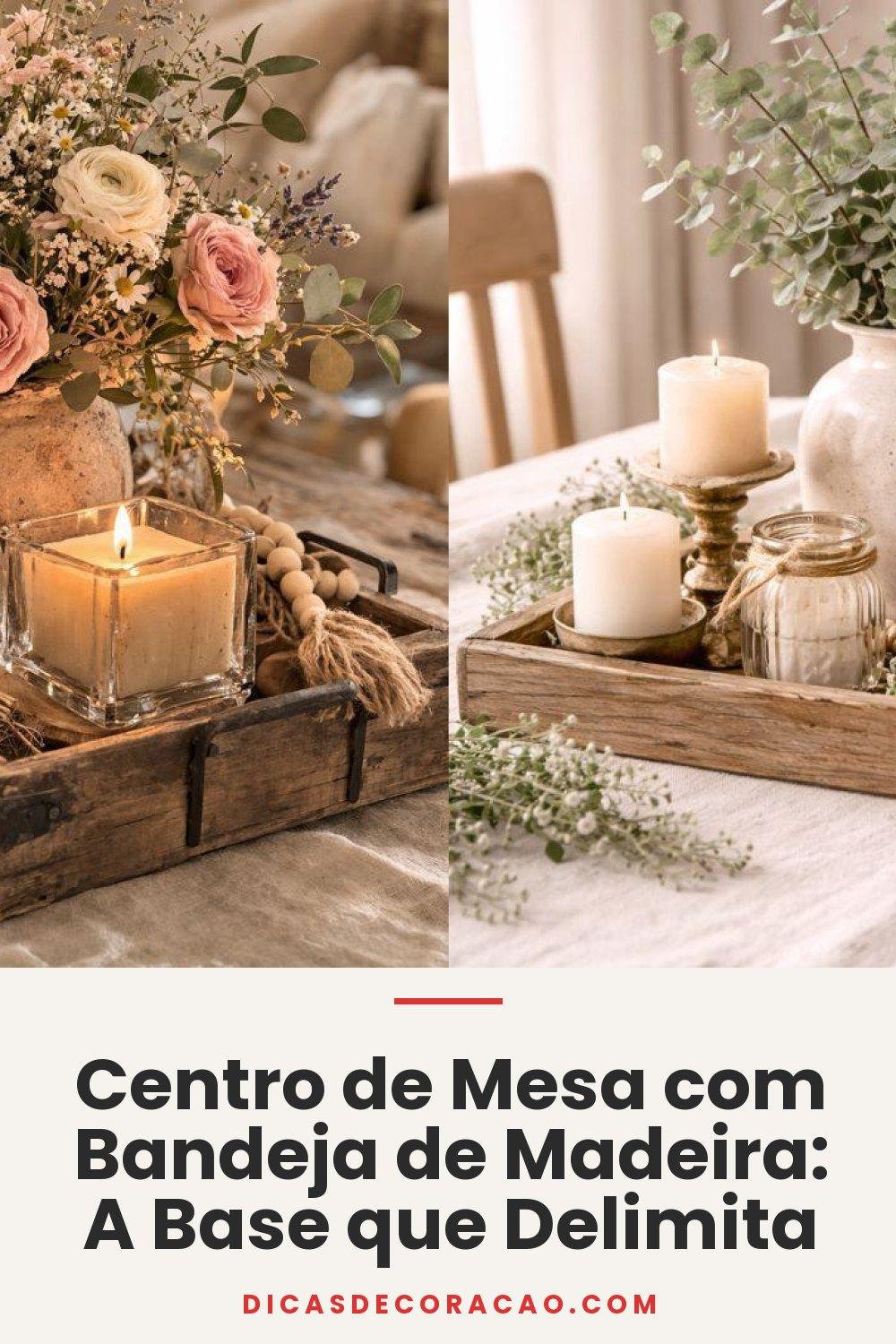 Centro de Mesa com Bandeja de Madeira: A Base que Delimita