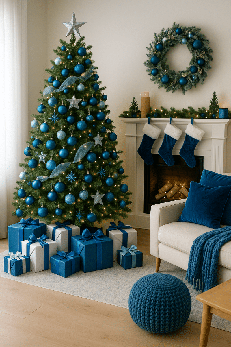 ideias de decoracao de natal azul 9