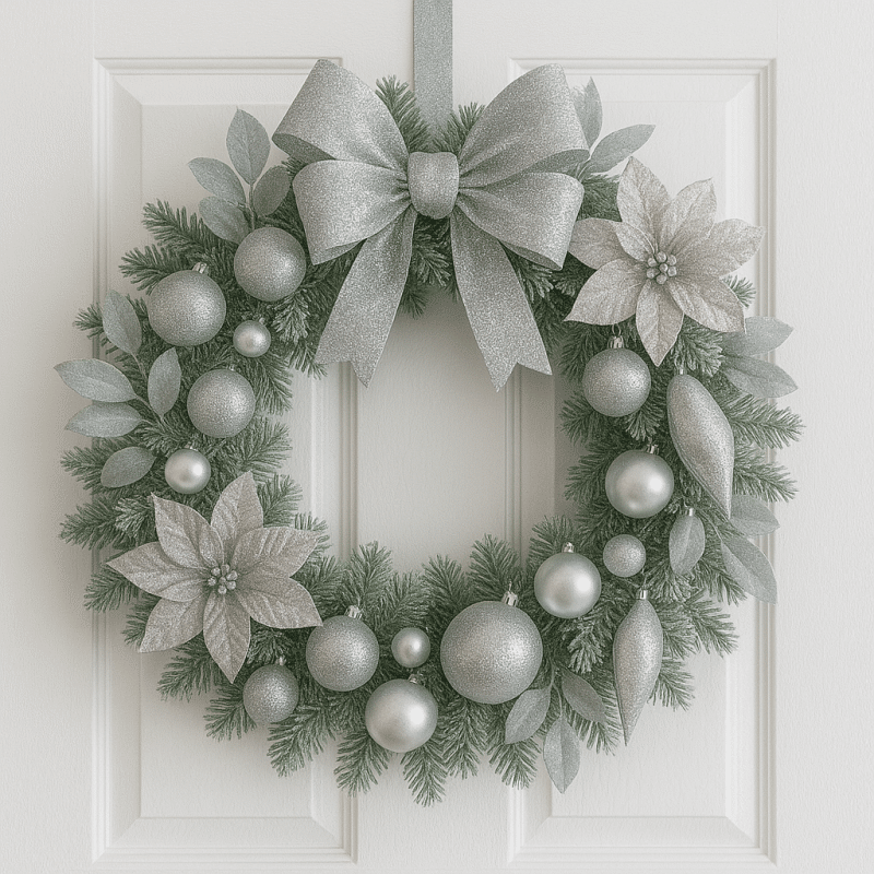 ideias de decoracao natalina prateada 3