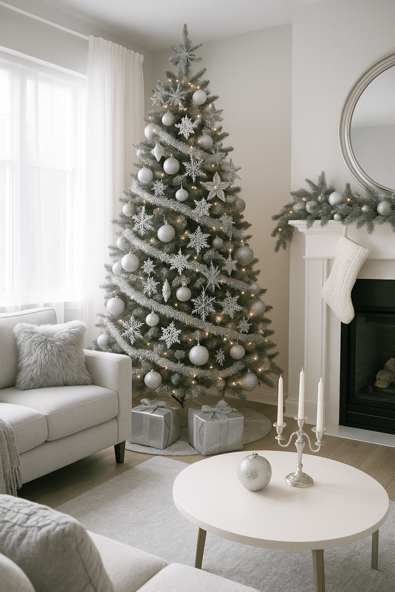 ideias de decoracao natalina prateada 6
