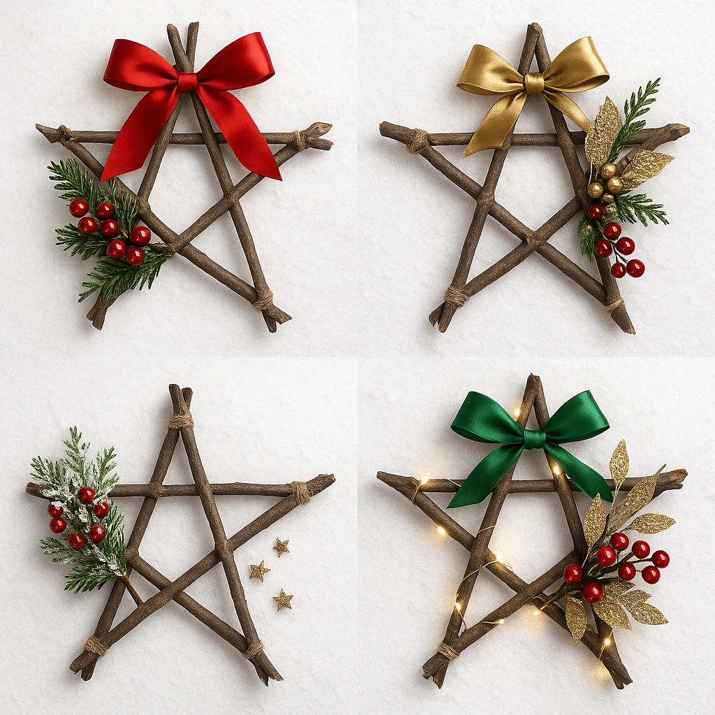 ideias de estrelas de natal com galhos 6