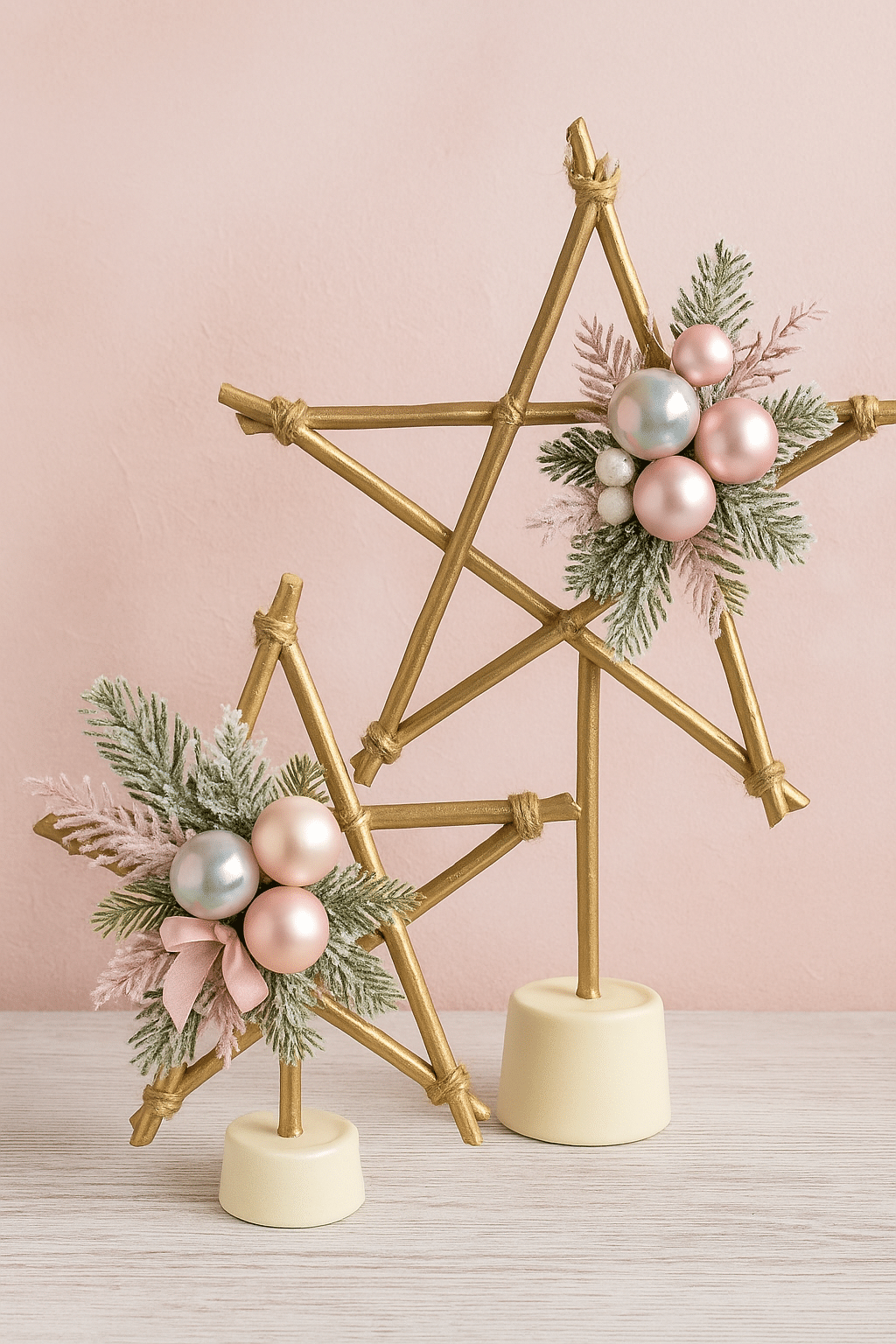 ideias de estrelas de natal com galhos