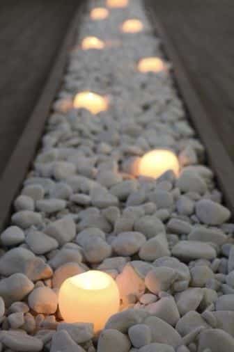 ideias de iluminacao de jardim velas