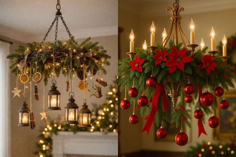 Ideias de Lustres de Natal: Destaque Mágico da Decoração ideias de lustres de natal