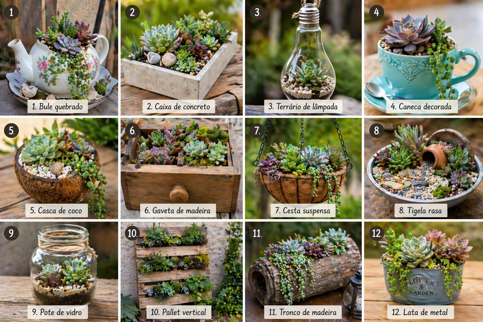 Ideias de Mini Jardim com Suculentas: inspira&ccedil;&otilde;es criativas para decorar com beleza e pouca manuten&ccedil;&atilde;o ideias de mini jardim com suculentas 1