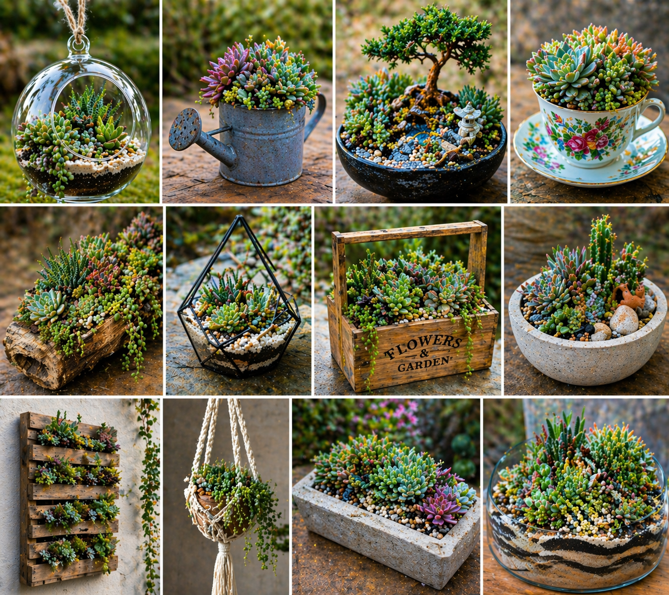Ideias de Mini Jardim com Suculentas: inspira&ccedil;&otilde;es criativas para decorar com beleza e pouca manuten&ccedil;&atilde;o ideias de mini jardim com suculentas 6